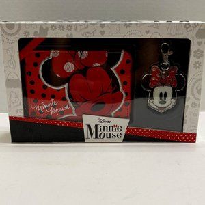 Disney Minnie Mouse Gift Set Tech Wallet & Metal Bag Charm